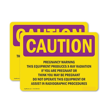Signmission Radiation & Laser Sign, 18 in H x 24 in W, Vinyl Decal, Rectangle OS-2PACK-CR-D-1824-L-10153